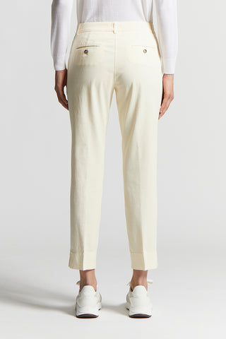 Trousers in light stretch cotton gabardine