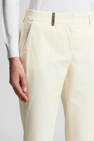 Trousers in light stretch cotton gabardine