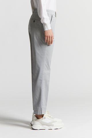 Trousers in light stretch cotton gabardine