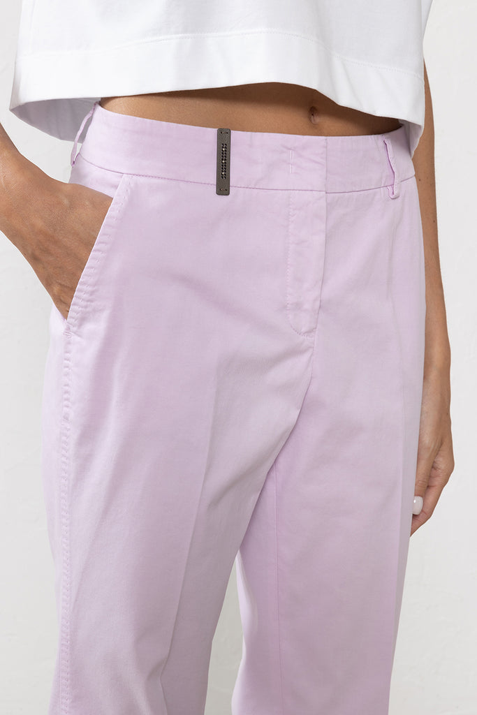 Stretch cotton gabardine trousers  