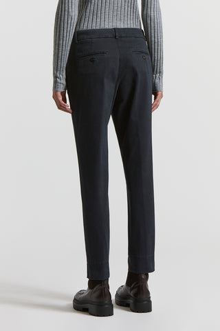 Peach-finish cotton twill trousers