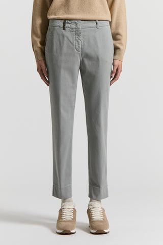 Peach-finish cotton twill trousers