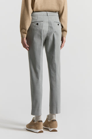 Peach-finish cotton twill trousers
