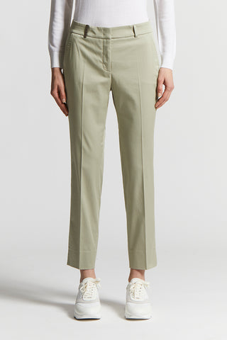 Brushed cotton gabardine trousers