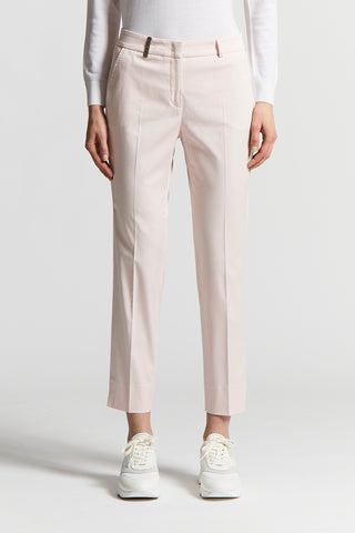 Brushed cotton gabardine trousers