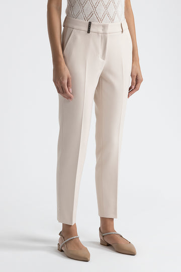 Two-way stretch fabric cigarette trousers  