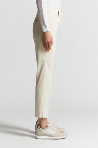 Light cotton satin cigarette trousers