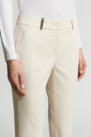 Light cotton satin cigarette trousers