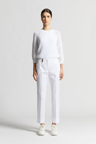 Light cotton satin cigarette trousers