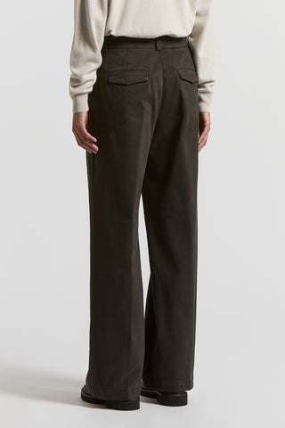 Peach-finish cotton twill trousers