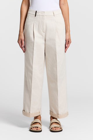 Hose aus Baumwoll-Leinen-Twill