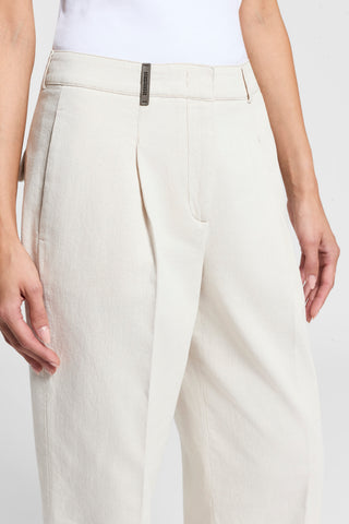Hose aus Baumwoll-Leinen-Twill