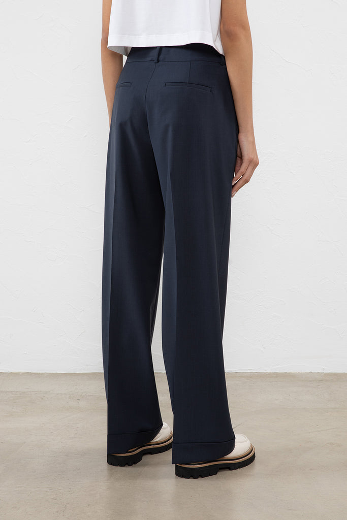 2-way stretch cool wool trousers  