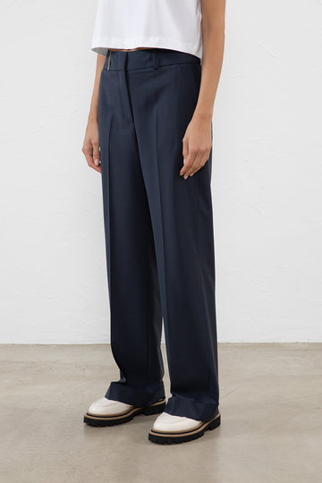 2-way stretch cool wool trousers  