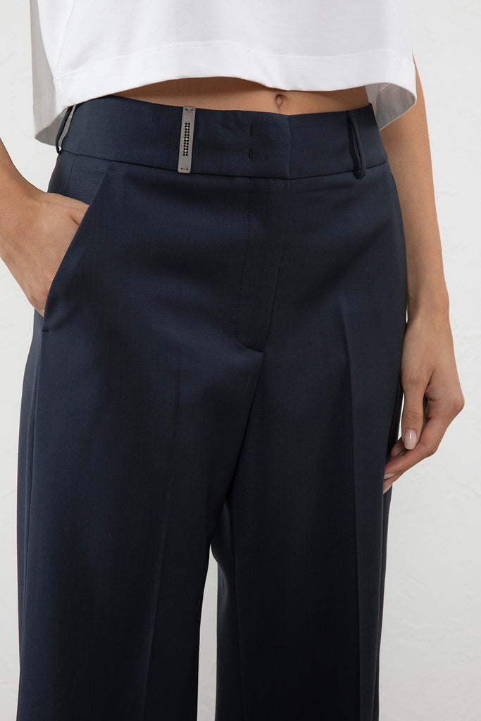 2-way stretch cool wool trousers  