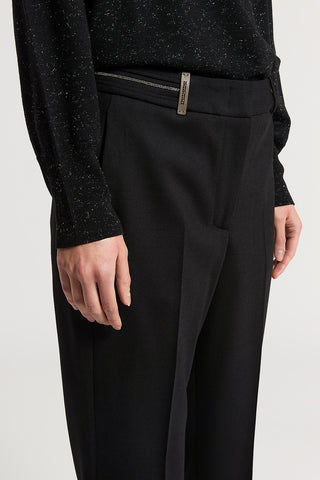 Technical wool flannel trousers