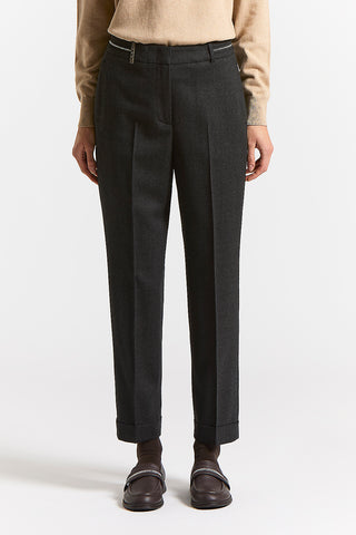 Technical wool flannel trousers