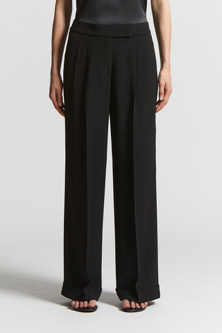 Stretch viscose cady trousers