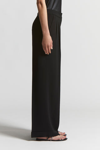 Stretch viscose cady trousers