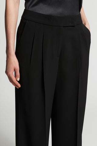 Stretch viscose cady trousers