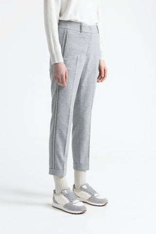 Wool and viscose cigarette trousers  