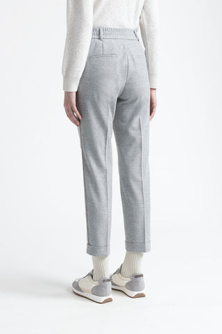 Wool and viscose cigarette trousers  