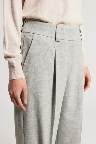 Wool and viscose flannel trousers