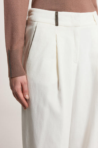 Pantalon en velours de coton 500 raies