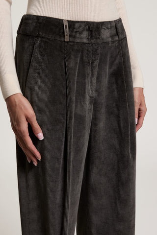 Pantalon en velours de coton 500 raies 4 / 4