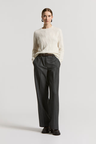 Alpaca cable-knit sweater with sequins