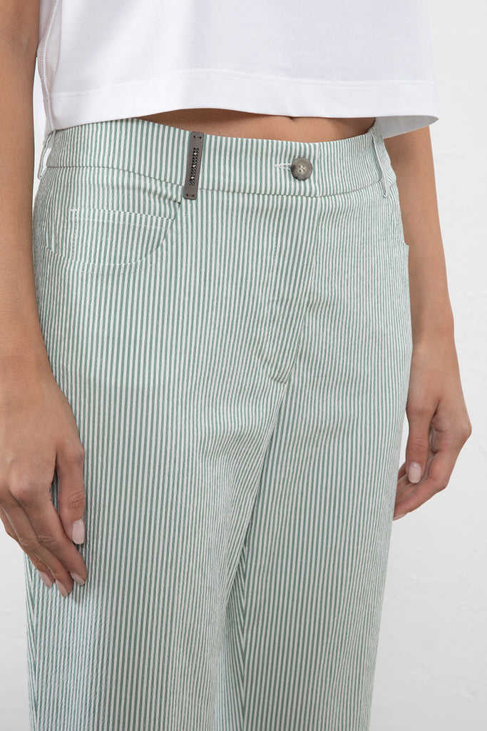 Soft cotton seersucker trousers  