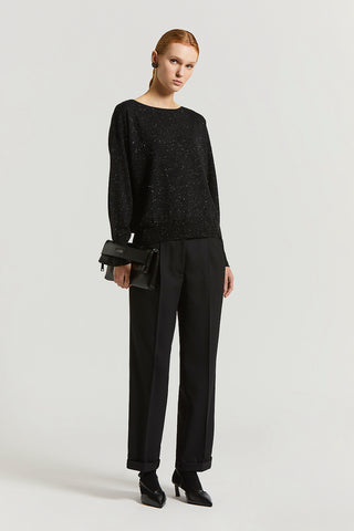 Stretch wool flannel trousers