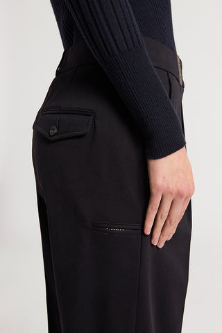 Peach-hand cotton gabardine trousers