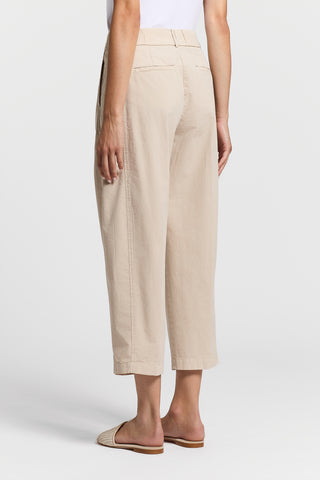 Slub cotton poplin trousers