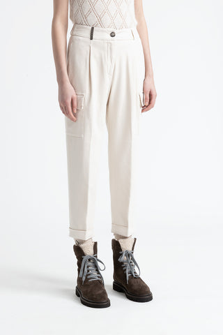 Cotton gabardine cargo trousers  