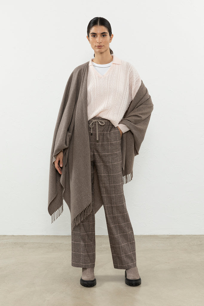 Fine wool and cashmere cape  