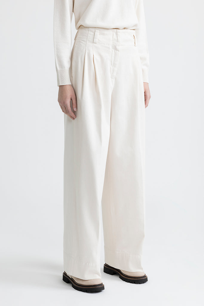 Cotton gabardine palazzo trousers  