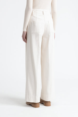 Cotton gabardine palazzo trousers  