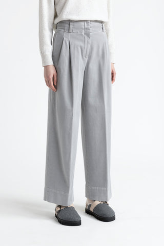 Cotton gabardine palazzo trousers  