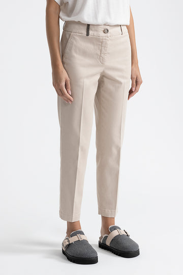 Peachskin gabardine cigarette trousers  