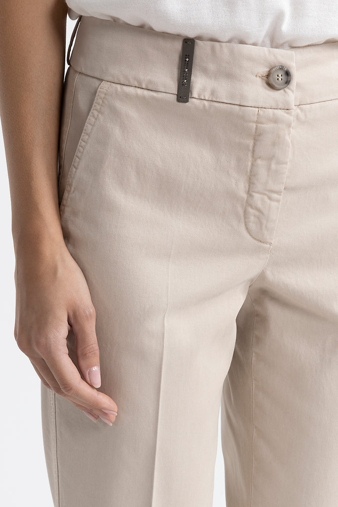 Peachskin gabardine cigarette trousers  