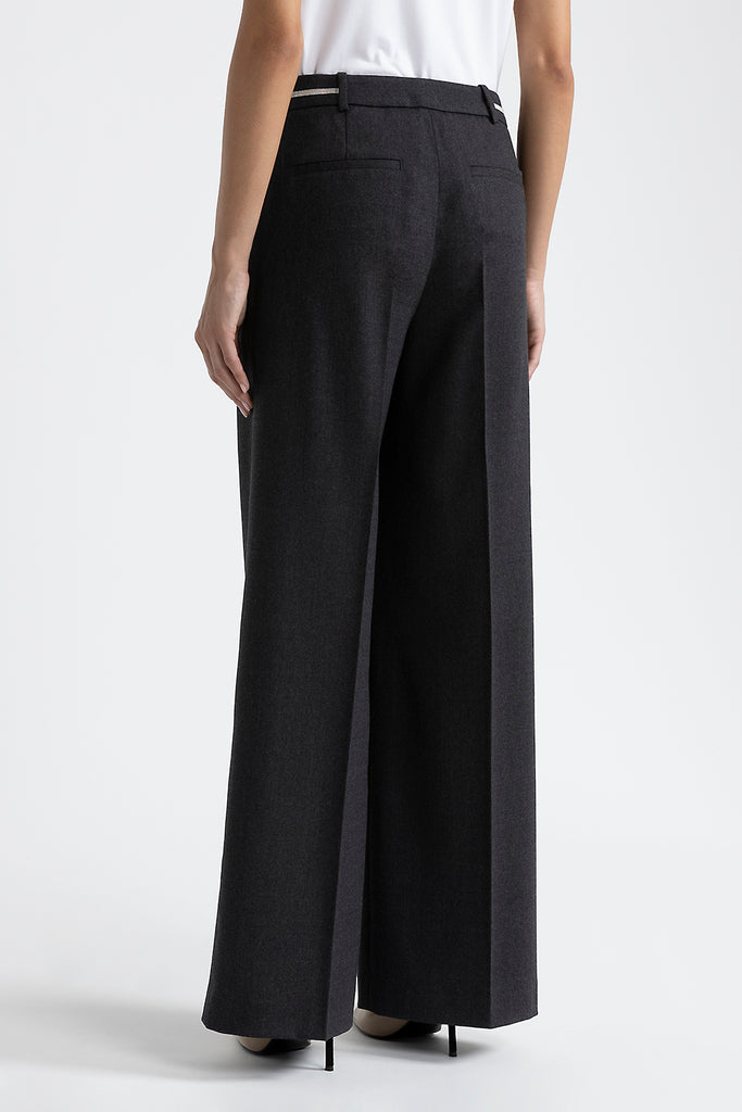 Stretch wool palazzo trousers  