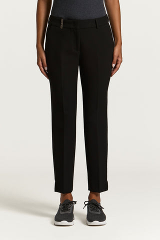 Double technical fabric cigarette trousers
