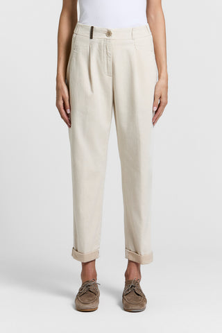 Hose aus Baumwoll-Leinen-Twill