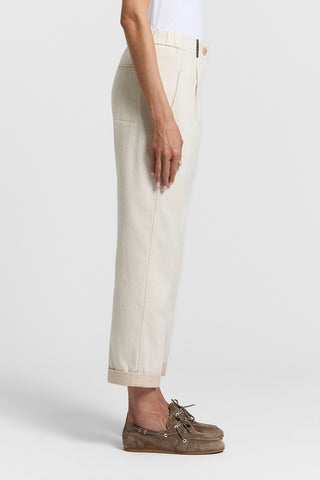 Hose aus Baumwoll-Leinen-Twill