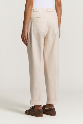 Cotton and silk gabardine trousers