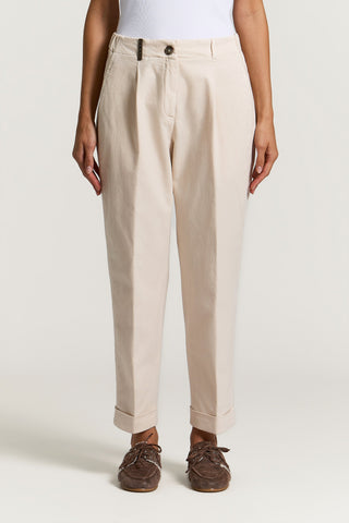 Cotton and silk gabardine trousers