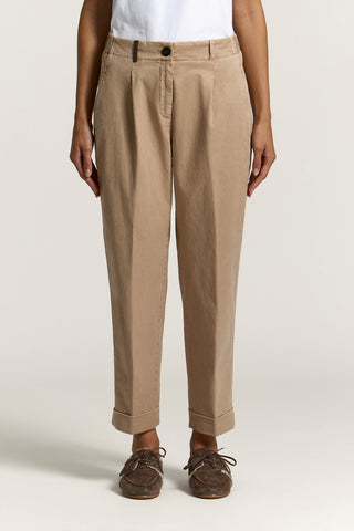 Hose aus Baumwoll-Seiden-Gabardine