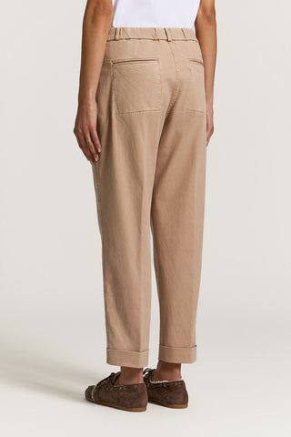 Cotton and silk gabardine trousers