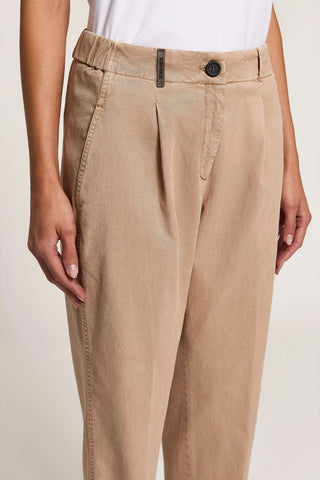 Cotton and silk gabardine trousers
